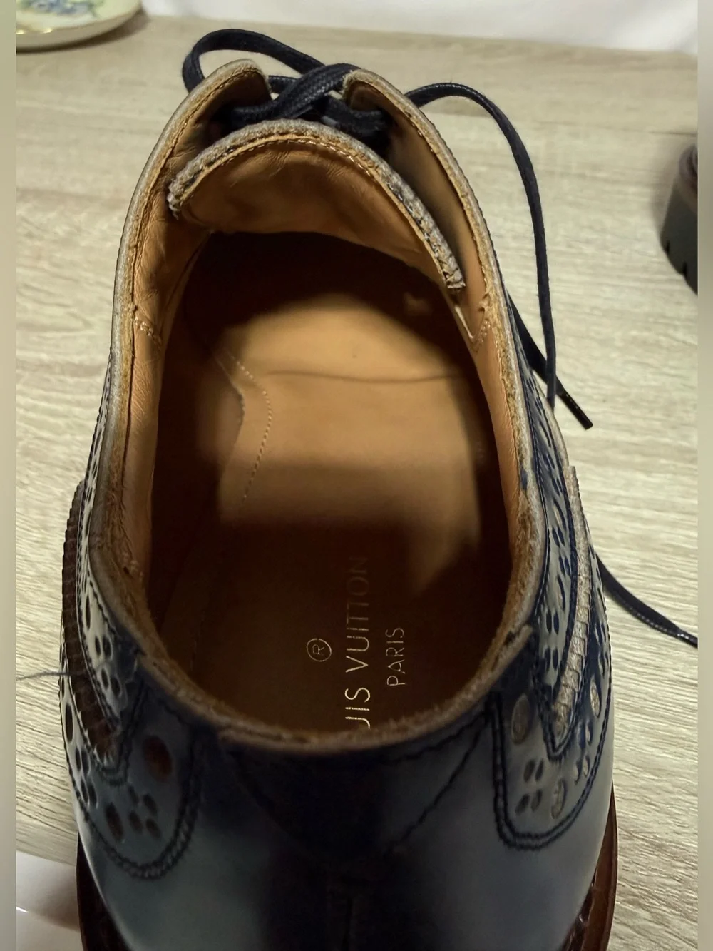 Louis Vuitton Denim Voltaire Derby Size 7.5 (U.S. Sz 8.5) Men's, NWOB, Authentic